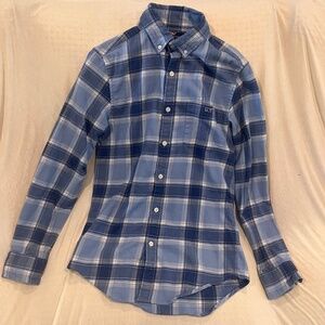 Vineyard Vines Slim Fit Tucker Shirt Blue Plaid Flannel Mens XS
